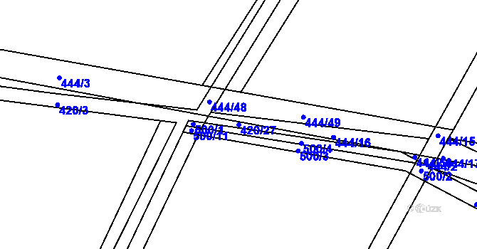 Parcela st. 420/27 v KÚ Bolehošť, Katastrální mapa