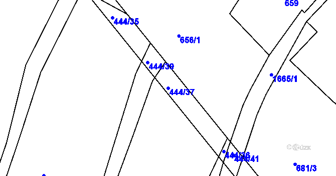 Parcela st. 444/37 v KÚ Bolehošť, Katastrální mapa