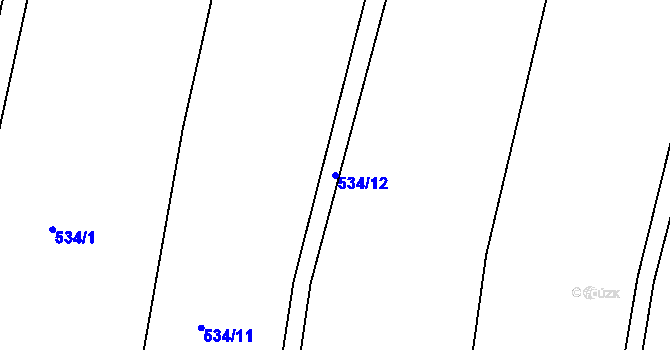 Parcela st. 534/12 v KÚ Bolehošť, Katastrální mapa