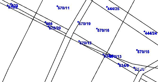 Parcela st. 570/12 v KÚ Bolehošť, Katastrální mapa