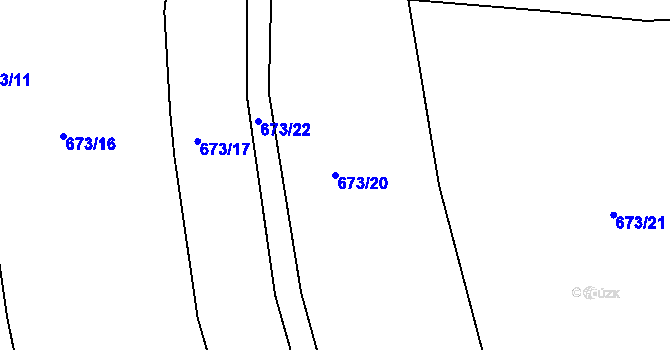 Parcela st. 673/20 v KÚ Bolehošť, Katastrální mapa