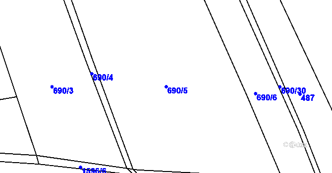 Parcela st. 690/5 v KÚ Bolehošť, Katastrální mapa