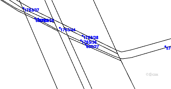 Parcela st. 690/27 v KÚ Bolehošť, Katastrální mapa