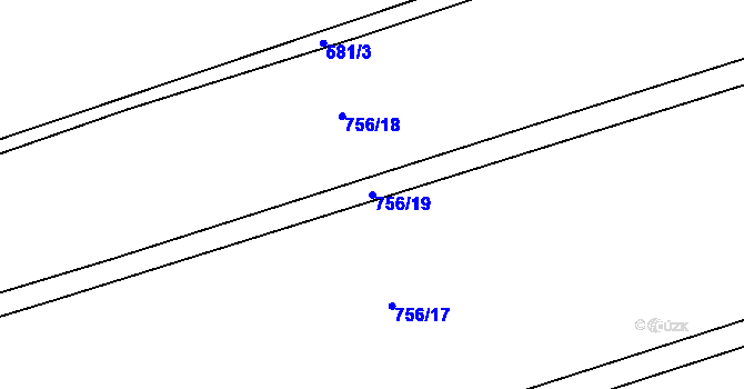 Parcela st. 756/19 v KÚ Bolehošť, Katastrální mapa