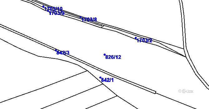 Parcela st. 826/12 v KÚ Bolehošť, Katastrální mapa