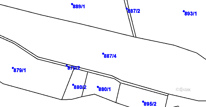 Parcela st. 887/4 v KÚ Bolehošť, Katastrální mapa