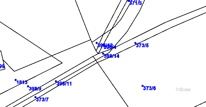 Parcela st. 398/14 v KÚ Bolehošť, Katastrální mapa