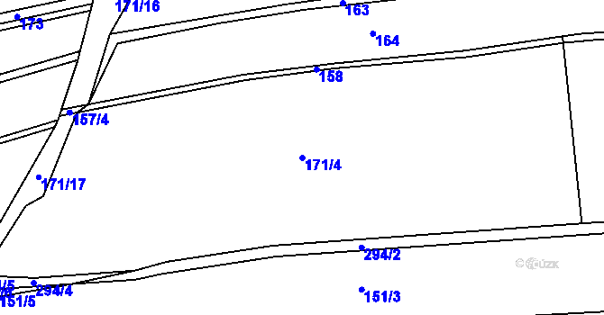 Parcela st. 171/4 v KÚ Bolechov, Katastrální mapa