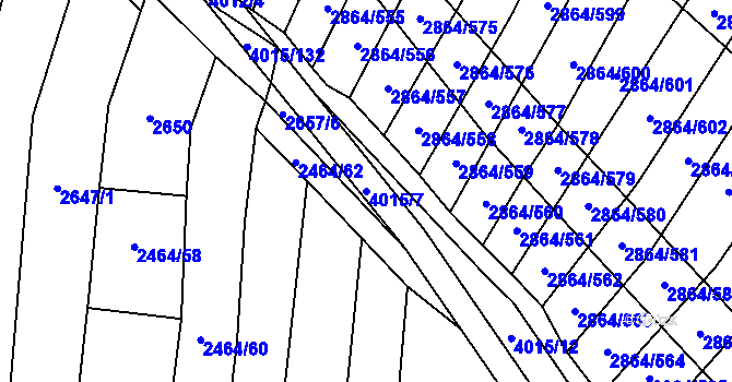 Parcela st. 4015/7 v KÚ Boleradice, Katastrální mapa