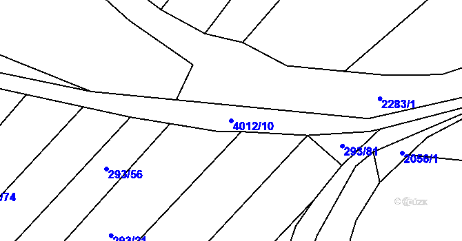 Parcela st. 4012/10 v KÚ Boleradice, Katastrální mapa