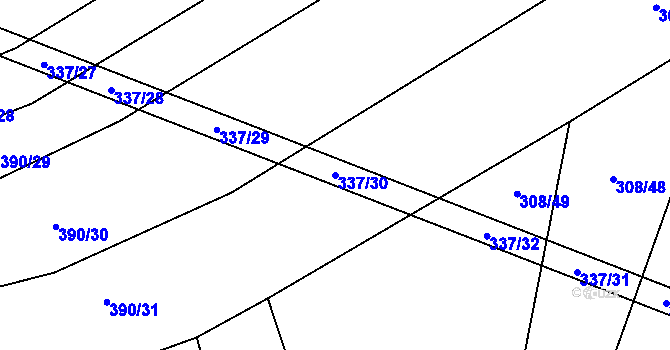 Parcela st. 337/30 v KÚ Boleradice, Katastrální mapa