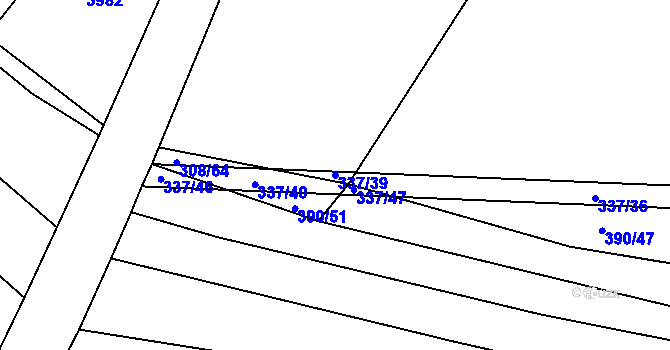 Parcela st. 337/39 v KÚ Boleradice, Katastrální mapa
