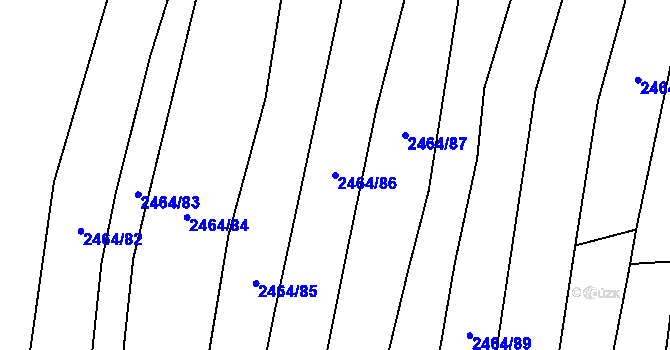 Parcela st. 2464/86 v KÚ Boleradice, Katastrální mapa