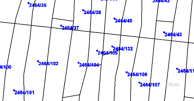 Parcela st. 2464/105 v KÚ Boleradice, Katastrální mapa