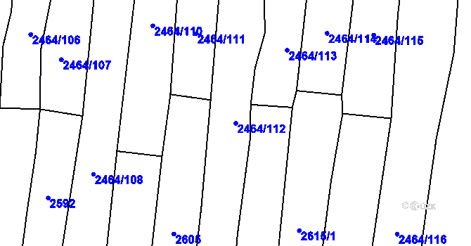 Parcela st. 2464/112 v KÚ Boleradice, Katastrální mapa