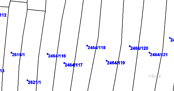 Parcela st. 2464/118 v KÚ Boleradice, Katastrální mapa