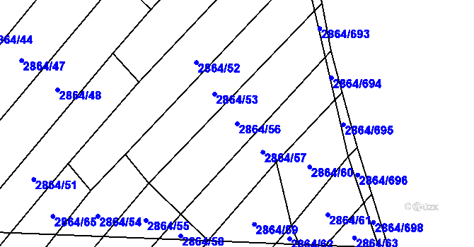 Parcela st. 2864/56 v KÚ Boleradice, Katastrální mapa