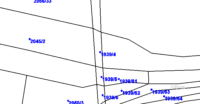 Parcela st. 1939/4 v KÚ Boleradice, Katastrální mapa