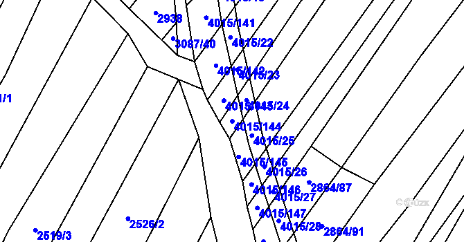 Parcela st. 4015/144 v KÚ Boleradice, Katastrální mapa