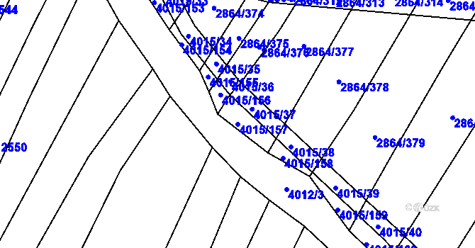 Parcela st. 4015/157 v KÚ Boleradice, Katastrální mapa