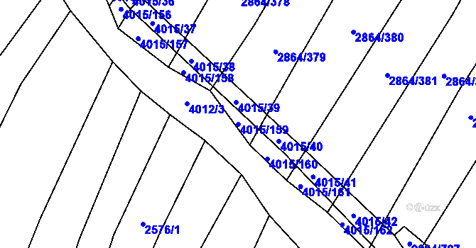 Parcela st. 4015/159 v KÚ Boleradice, Katastrální mapa