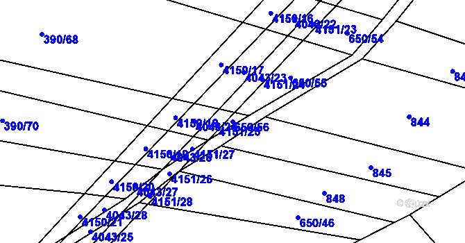 Parcela st. 650/56 v KÚ Boleradice, Katastrální mapa