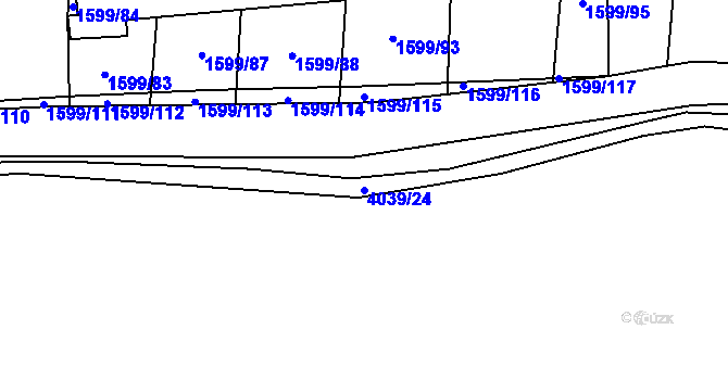 Parcela st. 4039/24 v KÚ Boleradice, Katastrální mapa