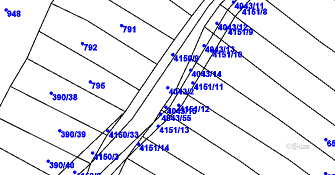 Parcela st. 4043/2 v KÚ Boleradice, Katastrální mapa