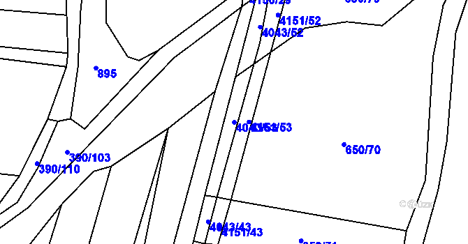 Parcela st. 4043/53 v KÚ Boleradice, Katastrální mapa