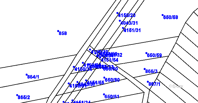 Parcela st. 4043/56 v KÚ Boleradice, Katastrální mapa