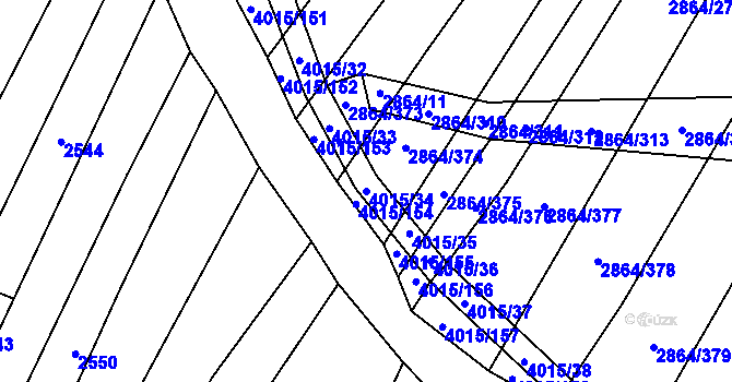Parcela st. 4015/34 v KÚ Boleradice, Katastrální mapa