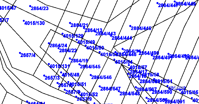 Parcela st. 4015/53 v KÚ Boleradice, Katastrální mapa