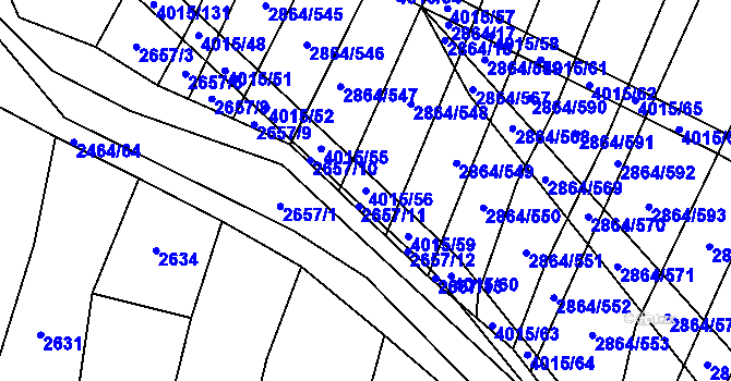 Parcela st. 4015/56 v KÚ Boleradice, Katastrální mapa
