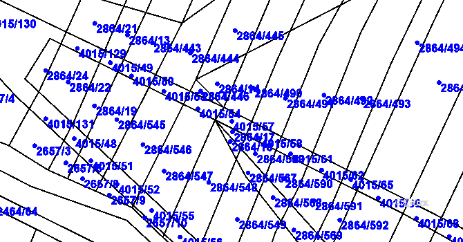 Parcela st. 4015/57 v KÚ Boleradice, Katastrální mapa