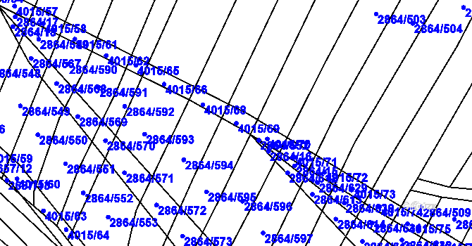 Parcela st. 4015/69 v KÚ Boleradice, Katastrální mapa