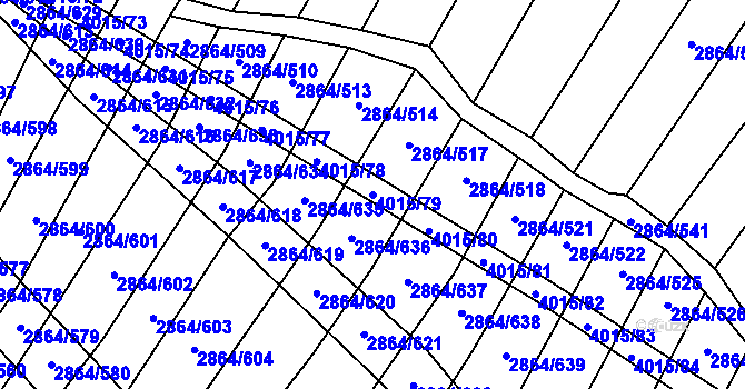 Parcela st. 4015/79 v KÚ Boleradice, Katastrální mapa