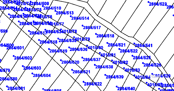 Parcela st. 4015/80 v KÚ Boleradice, Katastrální mapa