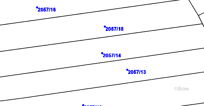 Parcela st. 2057/14 v KÚ Boleradice, Katastrální mapa