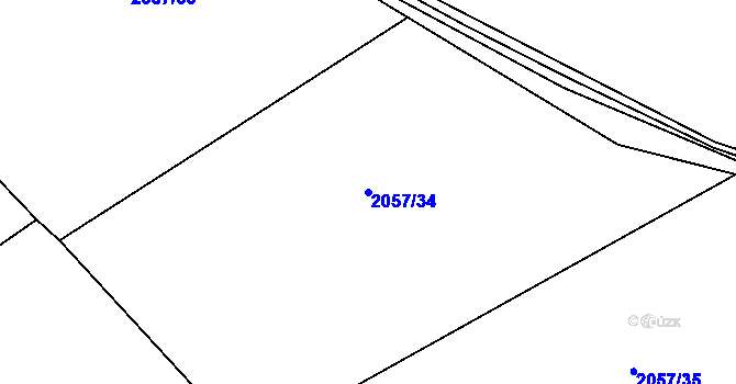 Parcela st. 2057/34 v KÚ Boleradice, Katastrální mapa