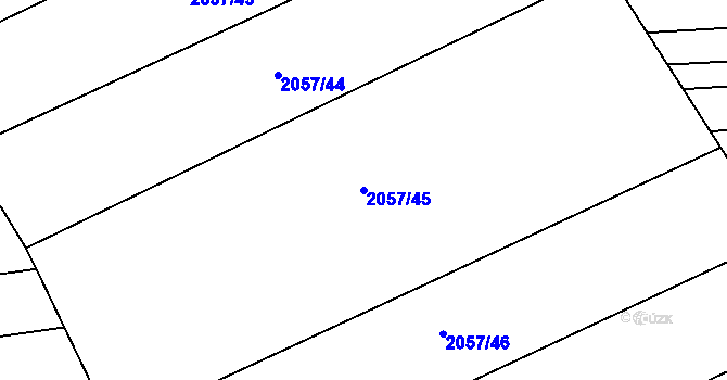 Parcela st. 2057/45 v KÚ Boleradice, Katastrální mapa
