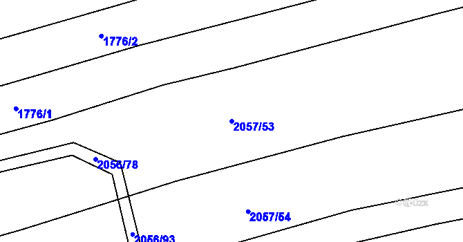 Parcela st. 2057/53 v KÚ Boleradice, Katastrální mapa