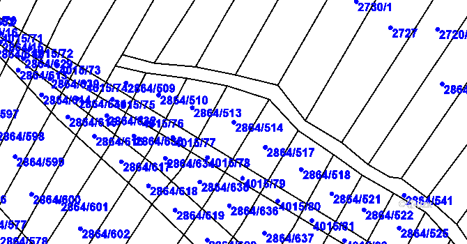 Parcela st. 2864/514 v KÚ Boleradice, Katastrální mapa