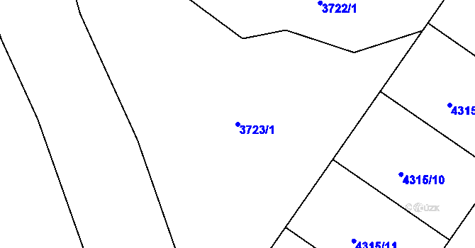 Parcela st. 3723/1 v KÚ Boleradice, Katastrální mapa