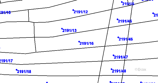 Parcela st. 2191/16 v KÚ Boleradice, Katastrální mapa