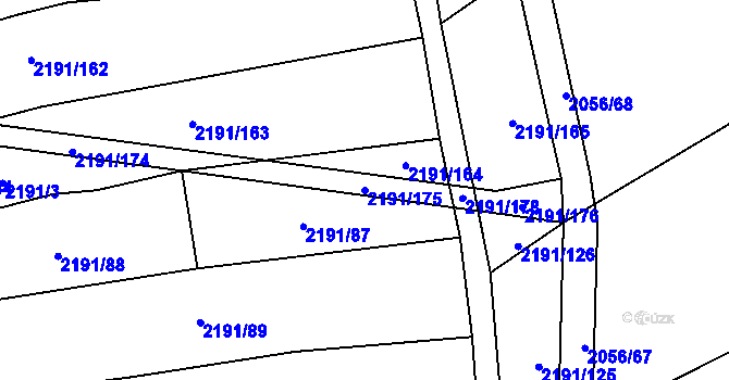 Parcela st. 2191/175 v KÚ Boleradice, Katastrální mapa