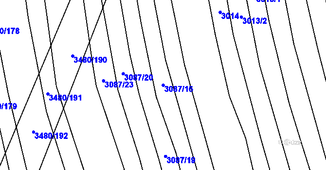Parcela st. 3087/16 v KÚ Boleradice, Katastrální mapa