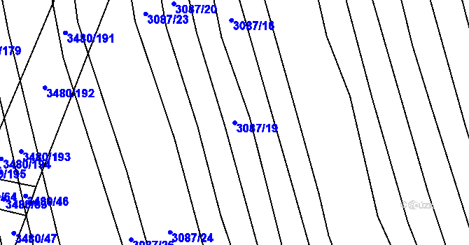 Parcela st. 3087/19 v KÚ Boleradice, Katastrální mapa