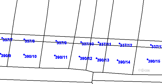 Parcela st. 337/10 v KÚ Boleradice, Katastrální mapa