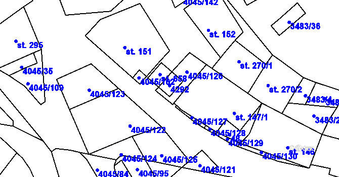 Parcela st. 443 v KÚ Boleradice, Katastrální mapa