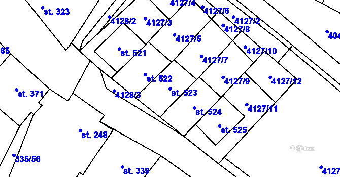 Parcela st. 523 v KÚ Boleradice, Katastrální mapa